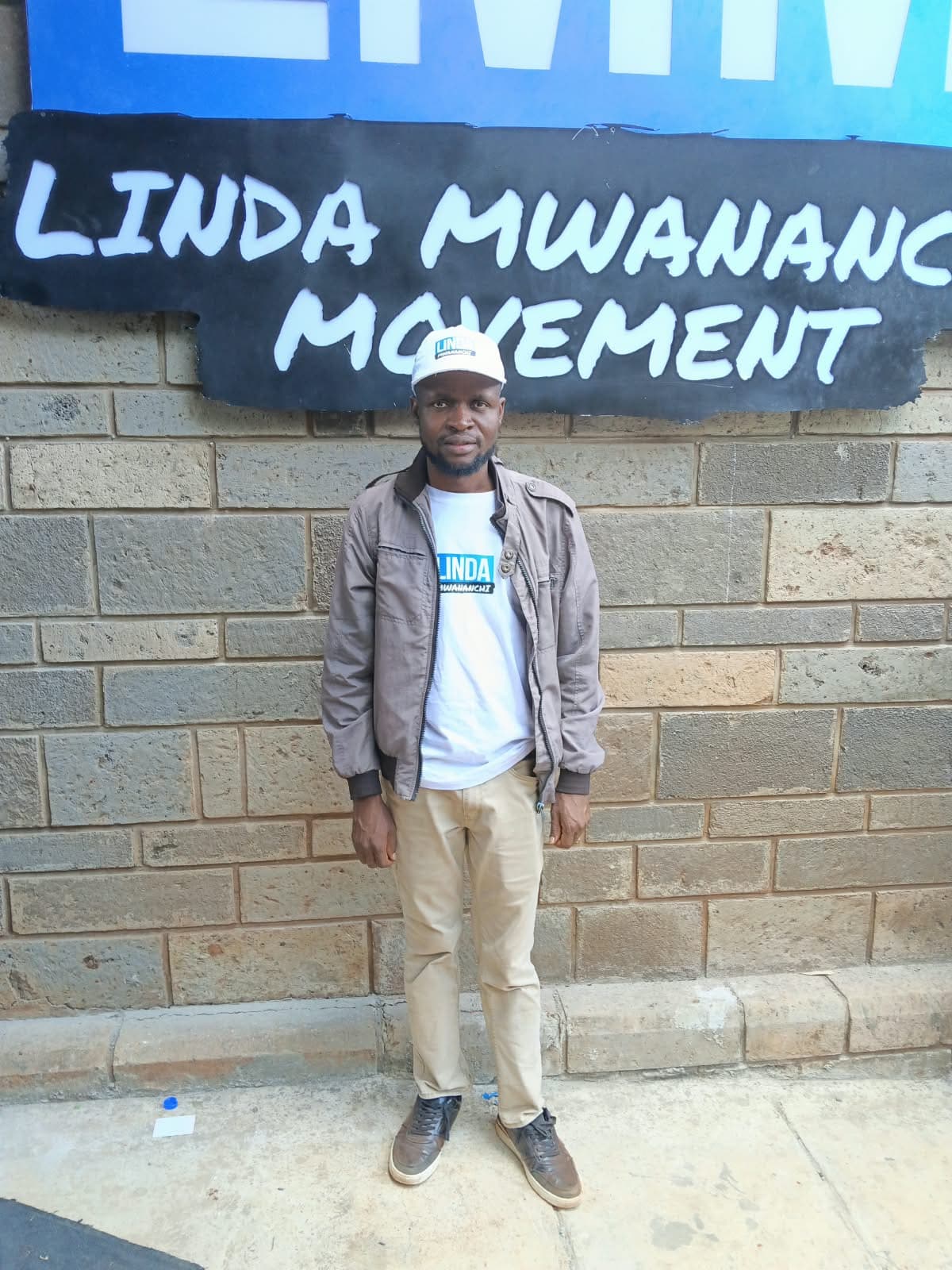 Oburenyi Harrison at the Linda Mwananchi Movement office